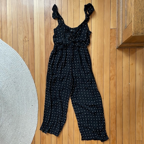 Madewell Ruffle-Front Wrap Jumpsuit in Grid Dot - Picture 8 of 8